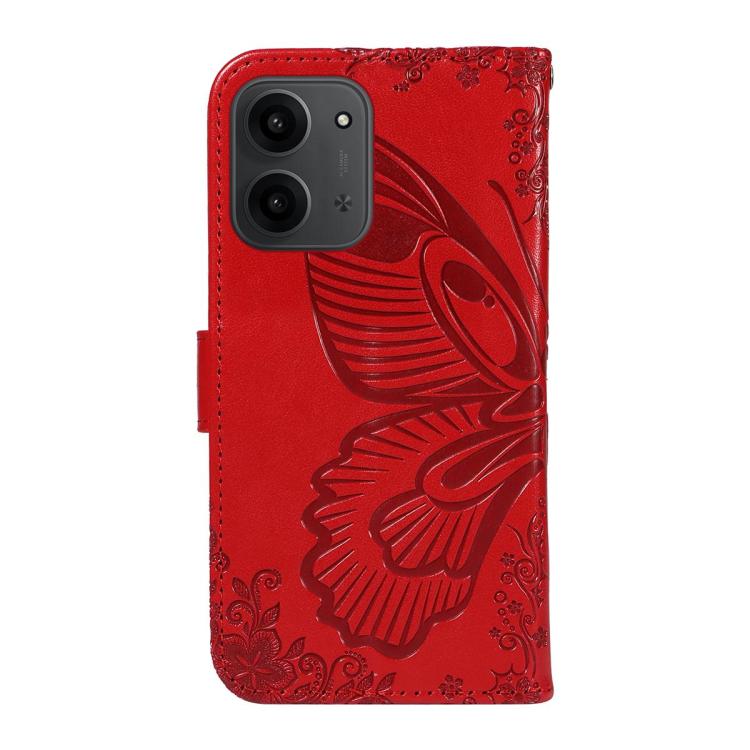 For Redmi 15C 5G / 4G EU 173mm Swallowtail Butterfly Embossed Leather Phone Case