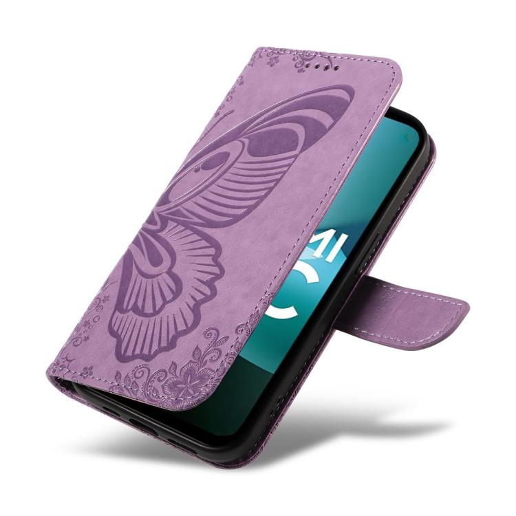 For Redmi 15C 5G / 4G EU 173mm Swallowtail Butterfly Embossed Leather Phone Case