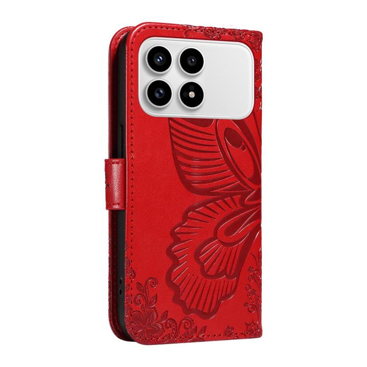 For Redmi K90/Poco F8 Pro Swallowtail Butterfly Embossed Leather Phone Case