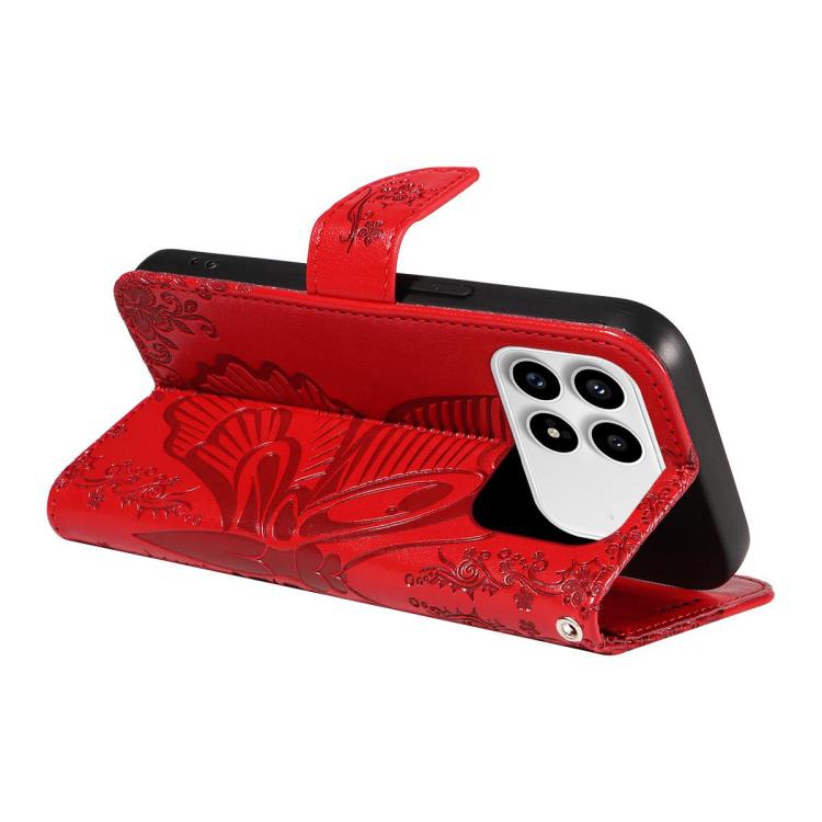 For Redmi K90/Poco F8 Pro Swallowtail Butterfly Embossed Leather Phone Case