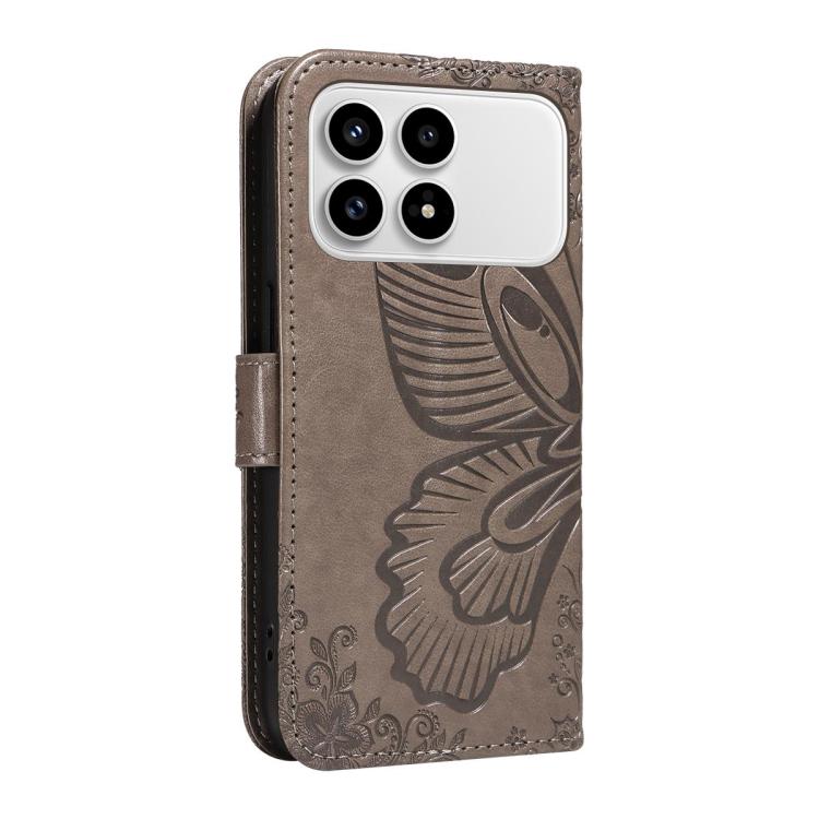 For Redmi K90/Poco F8 Pro Swallowtail Butterfly Embossed Leather Phone Case