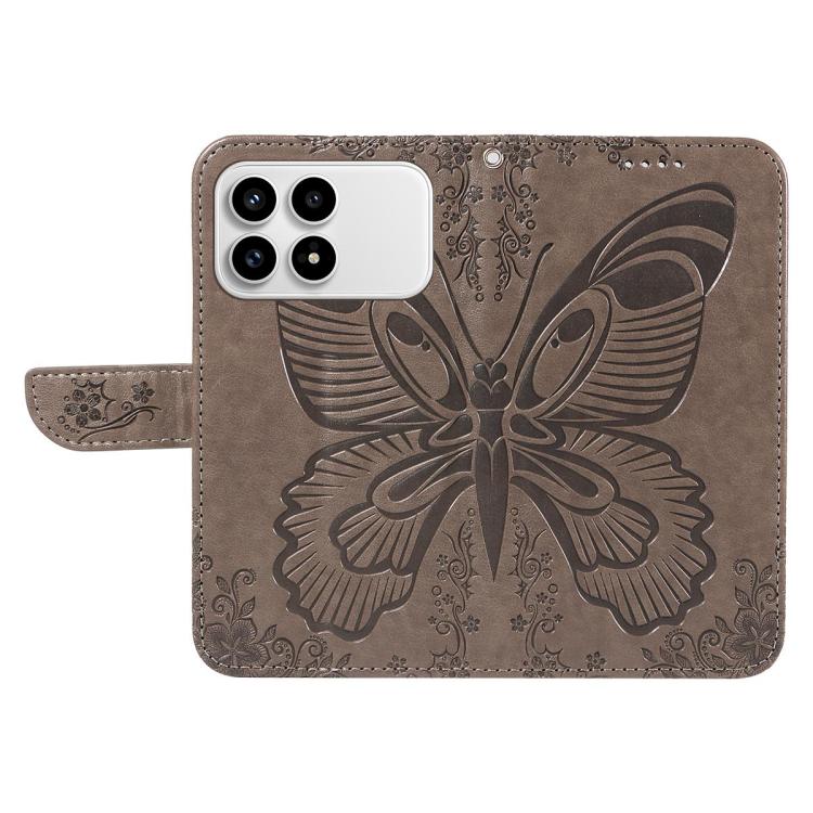 For Redmi K90/Poco F8 Pro Swallowtail Butterfly Embossed Leather Phone Case