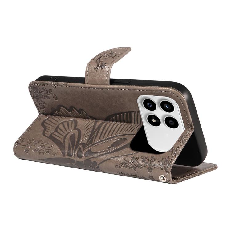 For Redmi K90/Poco F8 Pro Swallowtail Butterfly Embossed Leather Phone Case
