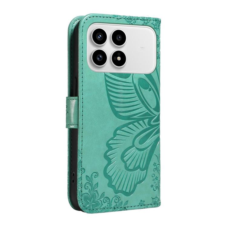 For Redmi K90/Poco F8 Pro Swallowtail Butterfly Embossed Leather Phone Case