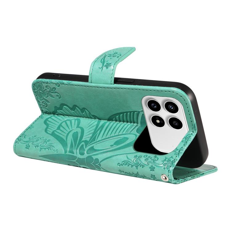 For Redmi K90/Poco F8 Pro Swallowtail Butterfly Embossed Leather Phone Case