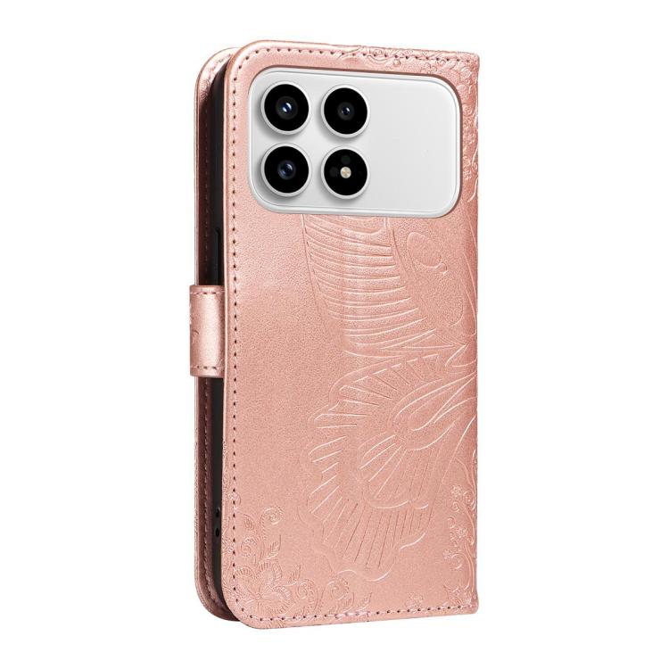 For Redmi K90/Poco F8 Pro Swallowtail Butterfly Embossed Leather Phone Case