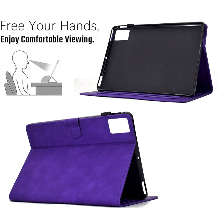 For Lenovo Tab M11 / Xiaoxin Pad 2024 Cats Embossed Leather Smart Tablet Case