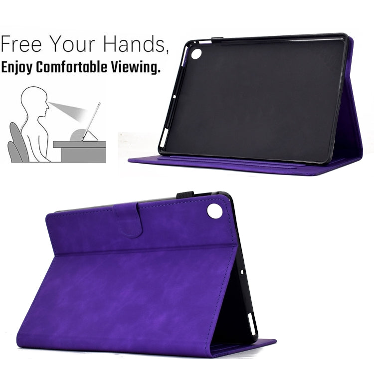 For Lenovo Tab M10 Plus Gen 3rd 2022 Cats Embossed Leather Smart Tablet Case
