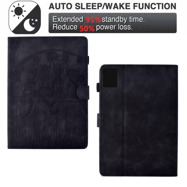 For Lenovo Xiaoxin Pad 11 2025 Cats Embossed Leather Smart Tablet Case