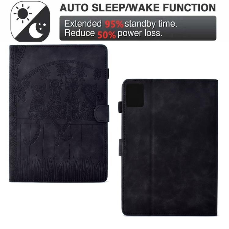 For Lenovo Xiaoxin Pad 12.1 2025 Cats Embossed Leather Smart Tablet Case