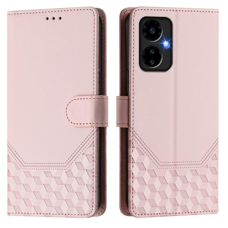 For Boost Mobile Celero 5G 2024 Honeycomb Embossing RFID Leather Phone Case