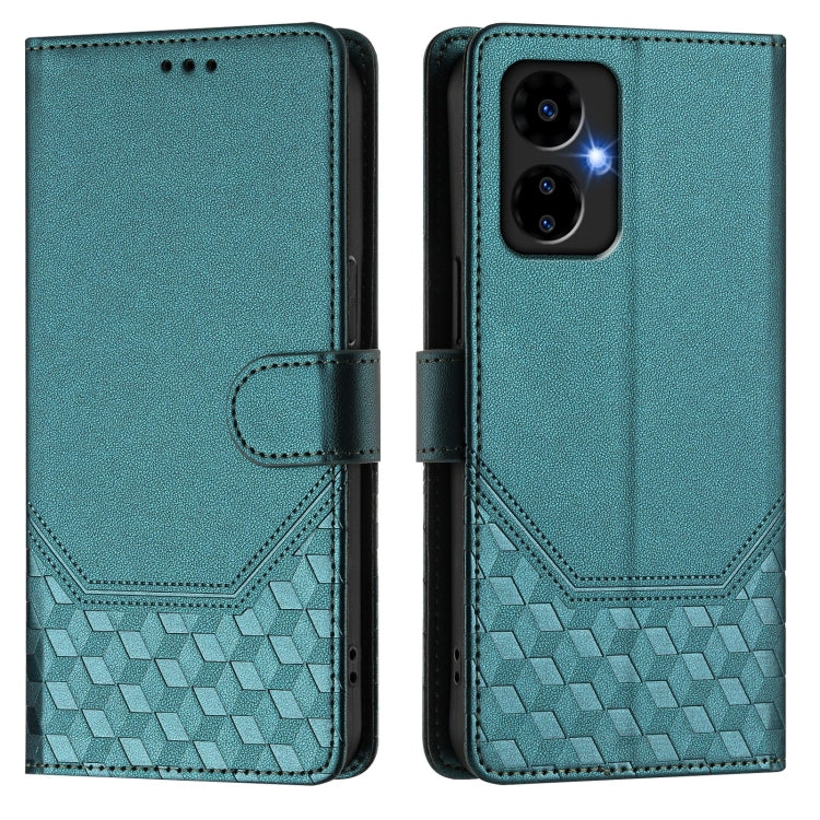 For Boost Mobile Celero 5G 2024 Honeycomb Embossing RFID Leather Phone Case