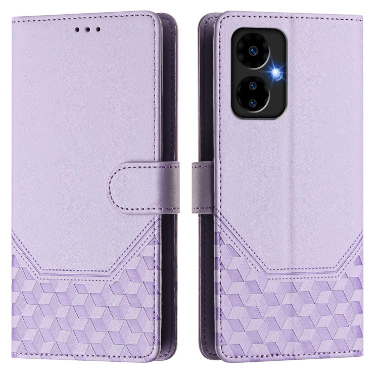 For Boost Mobile Celero 5G 2024 Honeycomb Embossing RFID Leather Phone Case