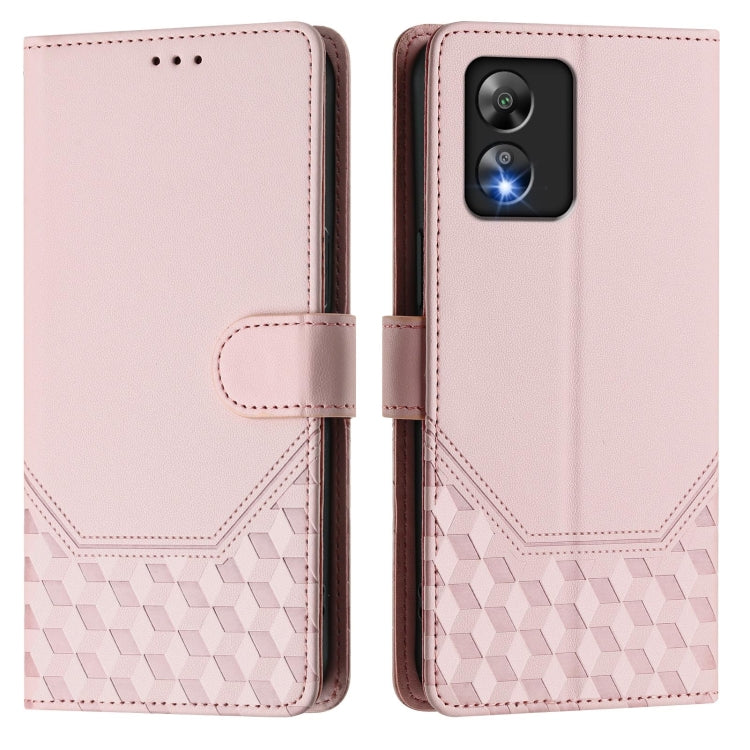 For Boost Mobile Celero 5G SC SN339D Honeycomb Embossing RFID Leather Phone Case