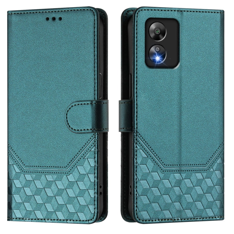 For Boost Mobile Celero 5G SC SN339D Honeycomb Embossing RFID Leather Phone Case