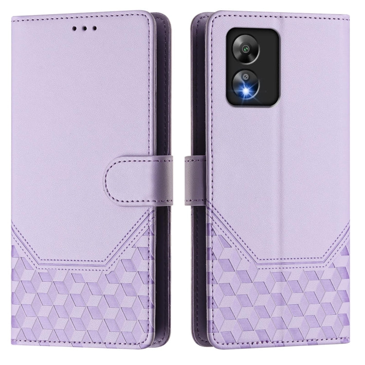 For Boost Mobile Celero 5G SC SN339D Honeycomb Embossing RFID Leather Phone Case