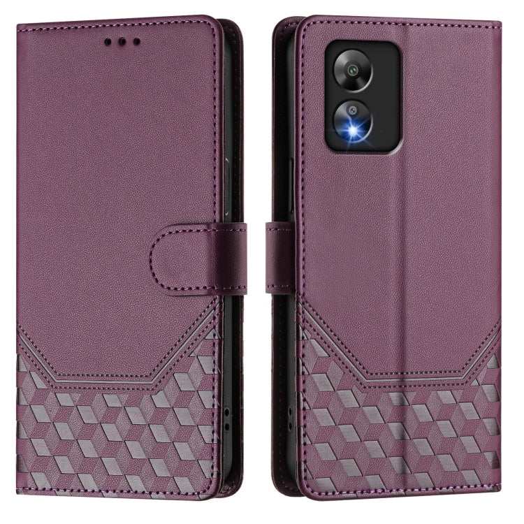 For Boost Mobile Celero 5G SC SN339D Honeycomb Embossing RFID Leather Phone Case