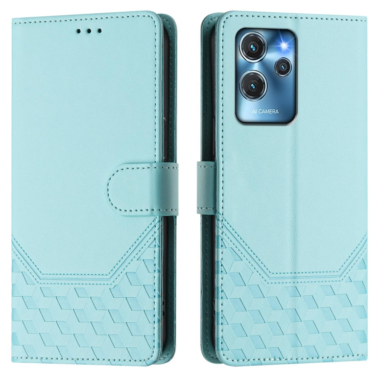 For Oukitel C32 Honeycomb Embossing RFID Leather Phone Case