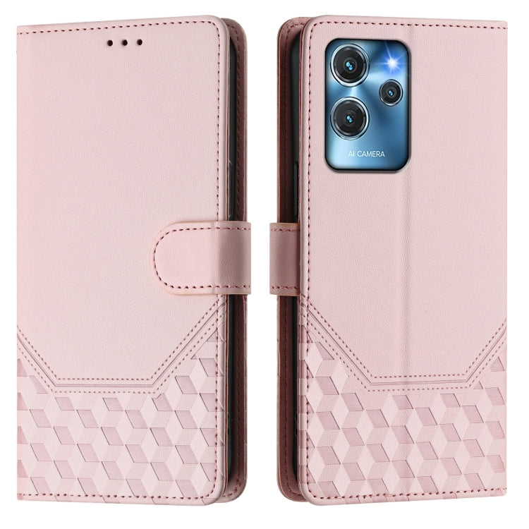 For Oukitel C32 Honeycomb Embossing RFID Leather Phone Case