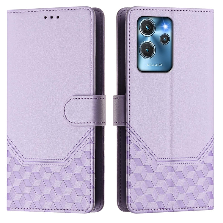 For Oukitel C32 Honeycomb Embossing RFID Leather Phone Case