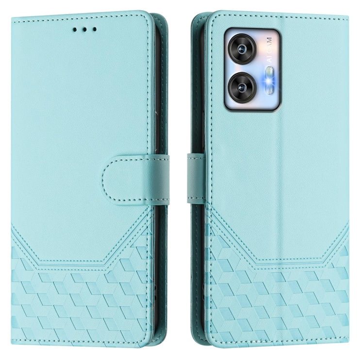 For Oukitel C35 Honeycomb Embossing RFID Leather Phone Case