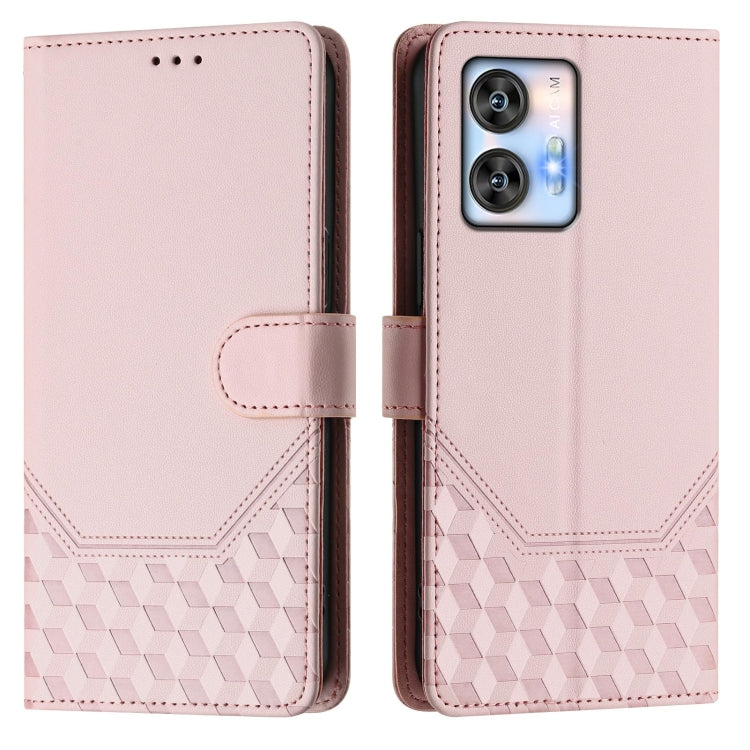 For Oukitel C35 Honeycomb Embossing RFID Leather Phone Case
