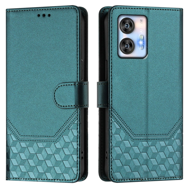 For Oukitel C35 Honeycomb Embossing RFID Leather Phone Case