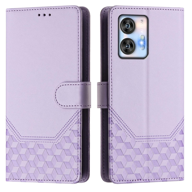 For Oukitel C35 Honeycomb Embossing RFID Leather Phone Case