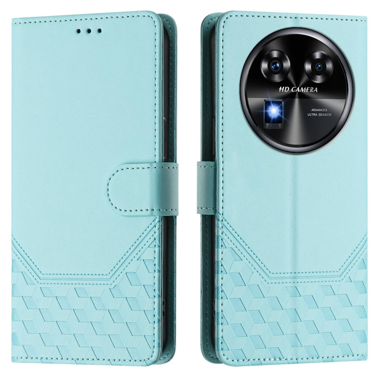For Oukitel C37 Honeycomb Embossing RFID Leather Phone Case