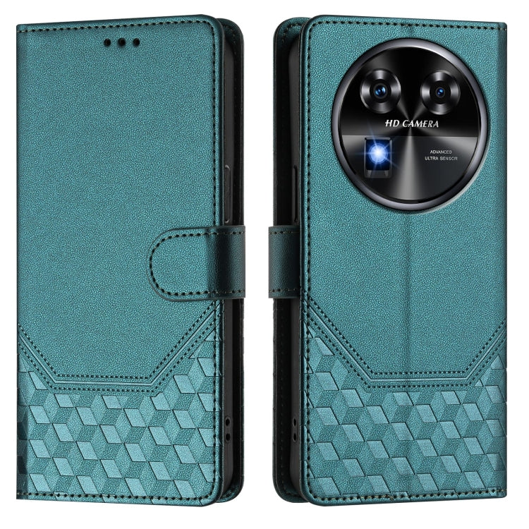 For Oukitel C37 Honeycomb Embossing RFID Leather Phone Case