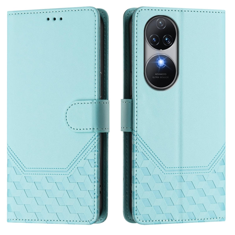 For Oukitel C38 Honeycomb Embossing RFID Leather Phone Case