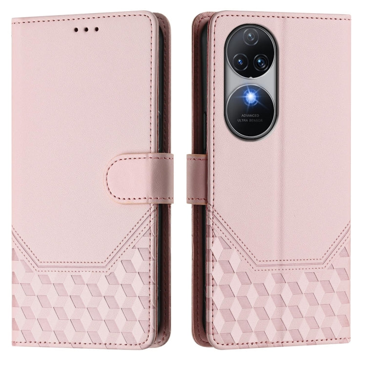 For Oukitel C38 Honeycomb Embossing RFID Leather Phone Case