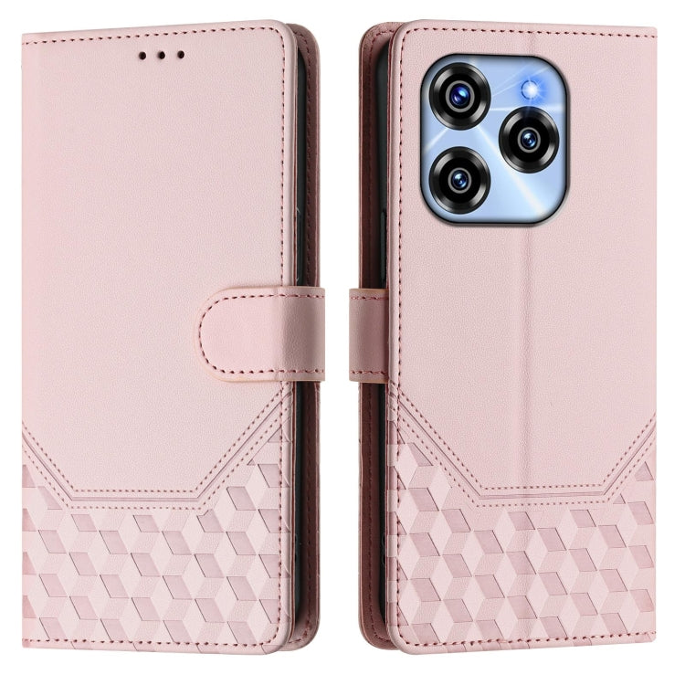 For Oukitel C50 Honeycomb Embossing RFID Leather Phone Case