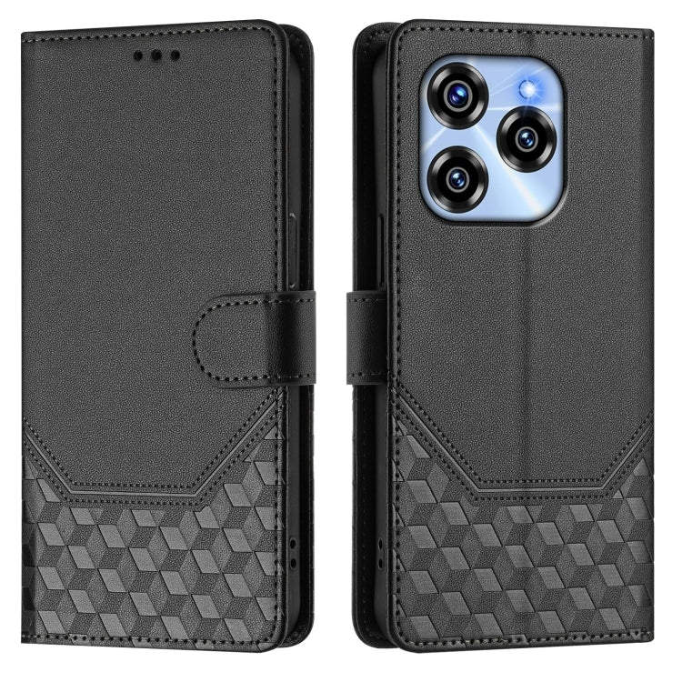 For Oukitel C50 Honeycomb Embossing RFID Leather Phone Case