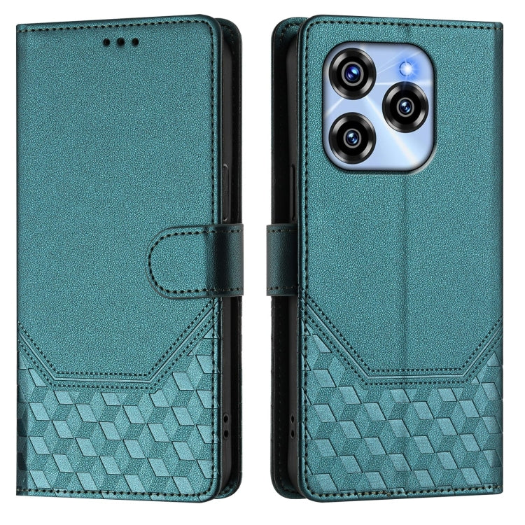 For Oukitel C50 Honeycomb Embossing RFID Leather Phone Case
