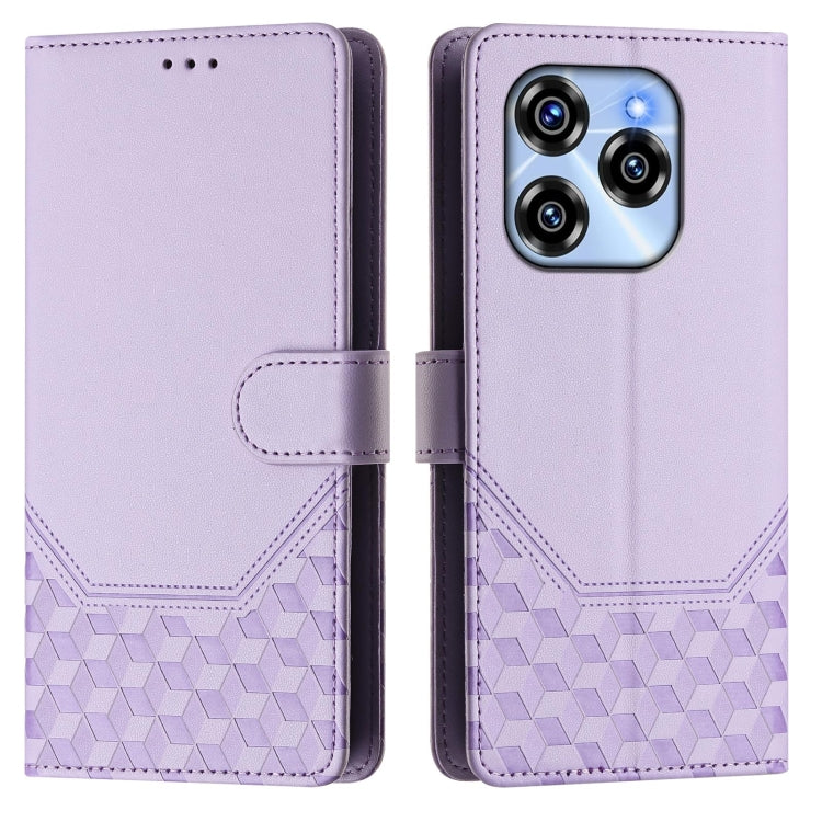 For Oukitel C50 Honeycomb Embossing RFID Leather Phone Case
