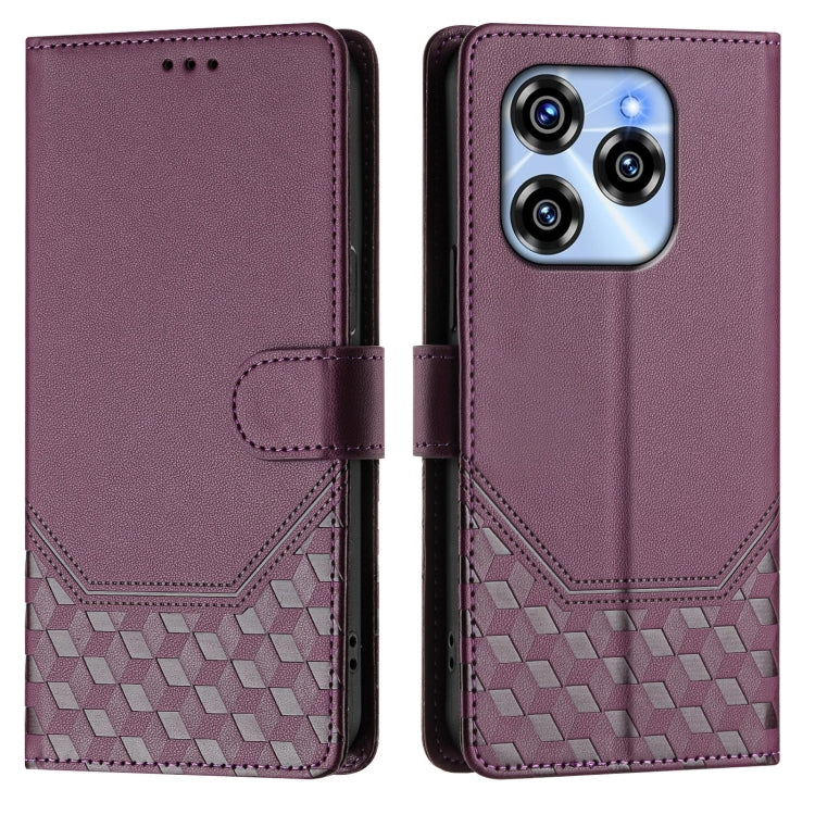 For Oukitel C50 Honeycomb Embossing RFID Leather Phone Case