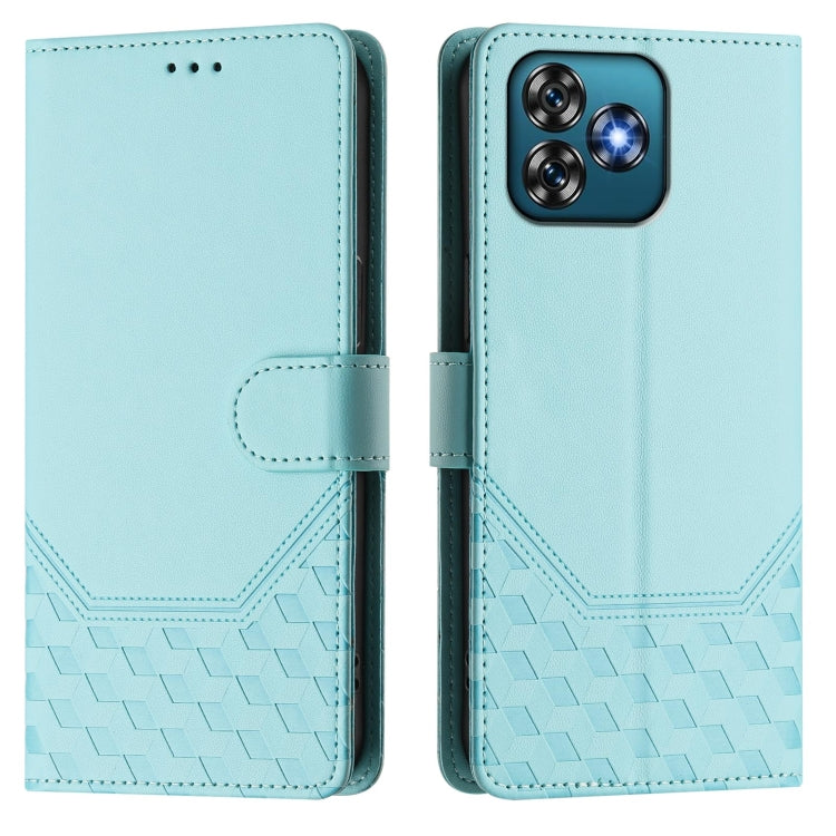 For Oukitel C53 Honeycomb Embossing RFID Leather Phone Case