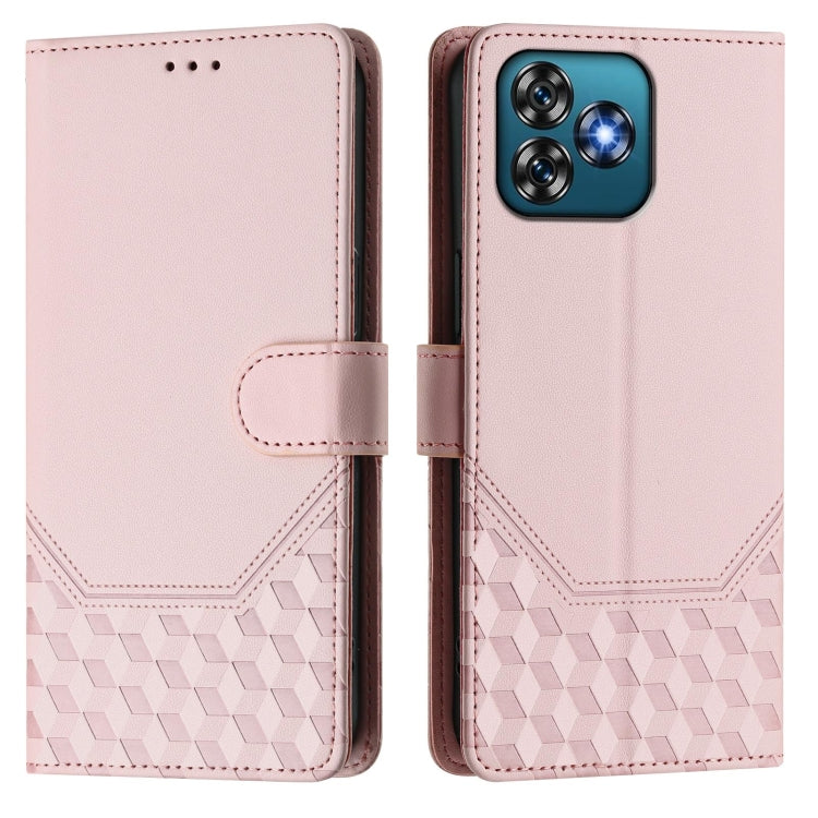 For Oukitel C53 Honeycomb Embossing RFID Leather Phone Case