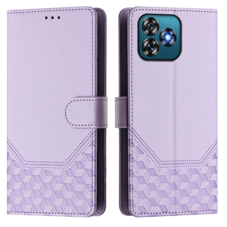 For Oukitel C53 Honeycomb Embossing RFID Leather Phone Case