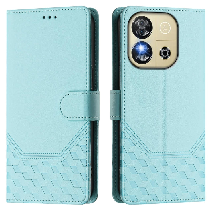 For Oukitel C57s Honeycomb Embossing RFID Leather Phone Case