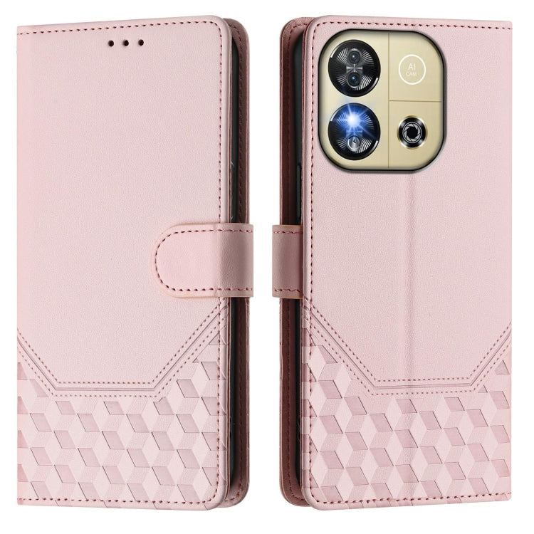 For Oukitel C57s Honeycomb Embossing RFID Leather Phone Case