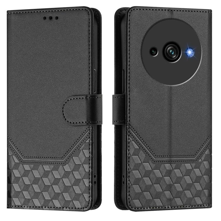 For Oukitel C59 / C59 Pro Honeycomb Embossing RFID Leather Phone Case