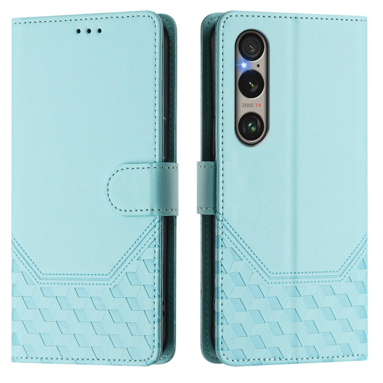 For Sony Xperia 1 VI 2024 Honeycomb Embossing RFID Leather Phone Case