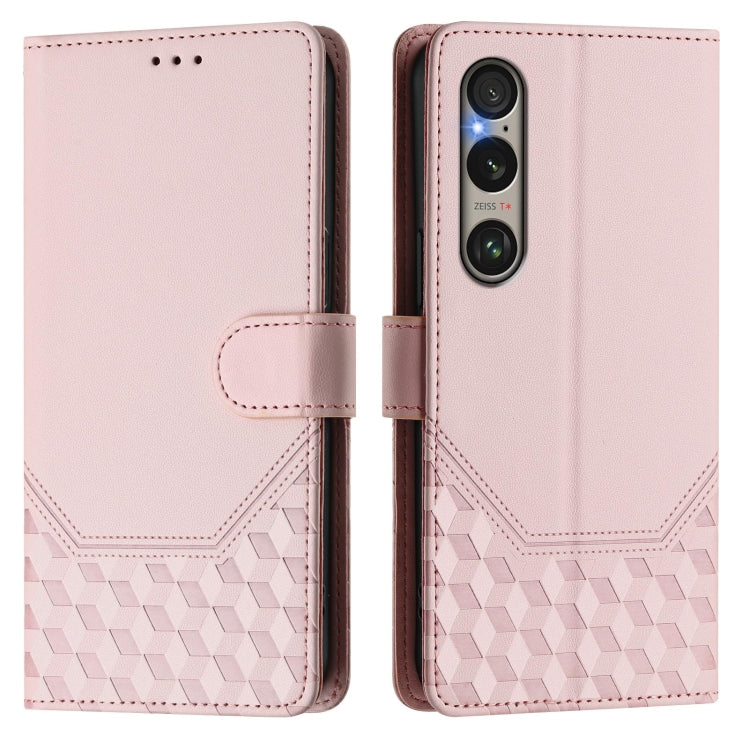 For Sony Xperia 1 VI 2024 Honeycomb Embossing RFID Leather Phone Case