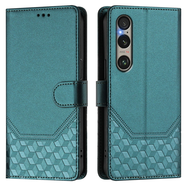 For Sony Xperia 1 VI 2024 Honeycomb Embossing RFID Leather Phone Case