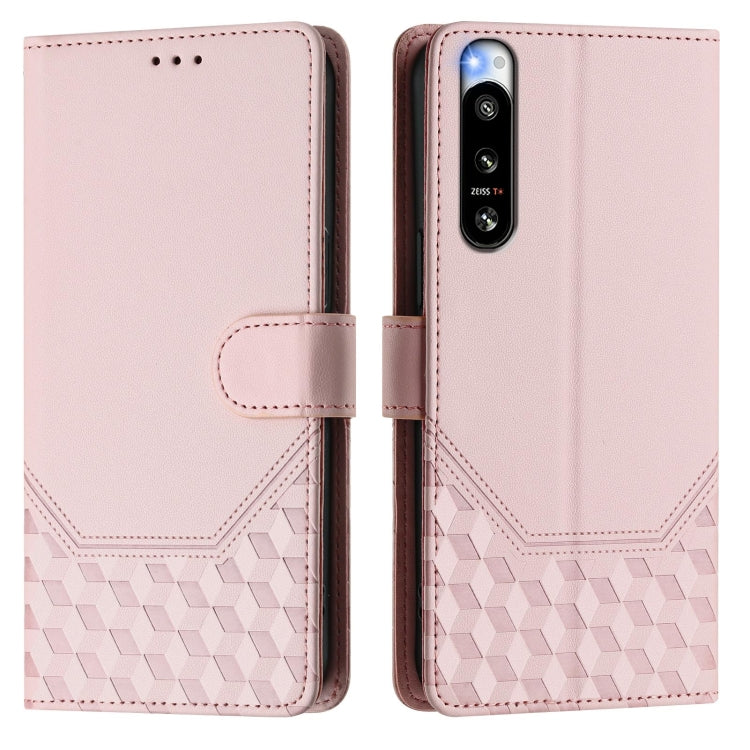 For Sony Xperia 5 IV Honeycomb Embossing RFID Leather Phone Case