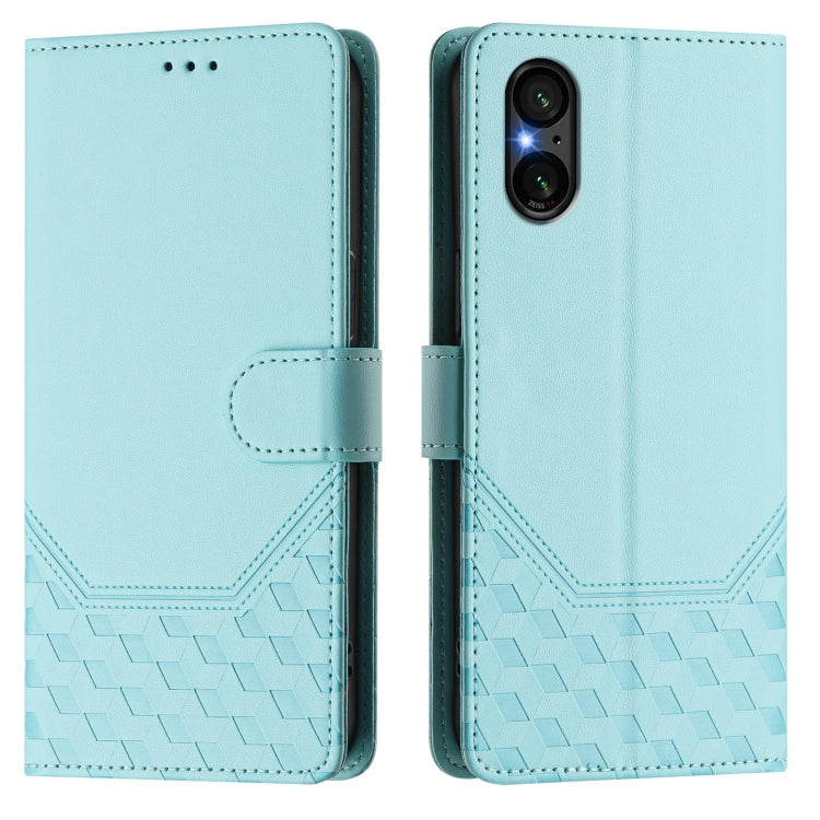 For Sony Xperia 5 V Honeycomb Embossing RFID Leather Phone Case