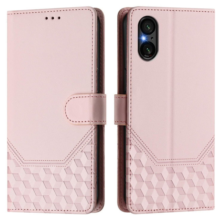 For Sony Xperia 5 V Honeycomb Embossing RFID Leather Phone Case