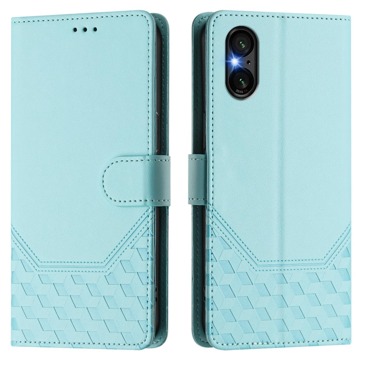 For Sony Xperia 5 VI 2024 Honeycomb Embossing RFID Leather Phone Case